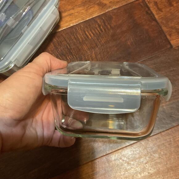 Glass Meal Prep Containers w/ 3 pc Utensils - 4 Ct - Picture 3 of 6